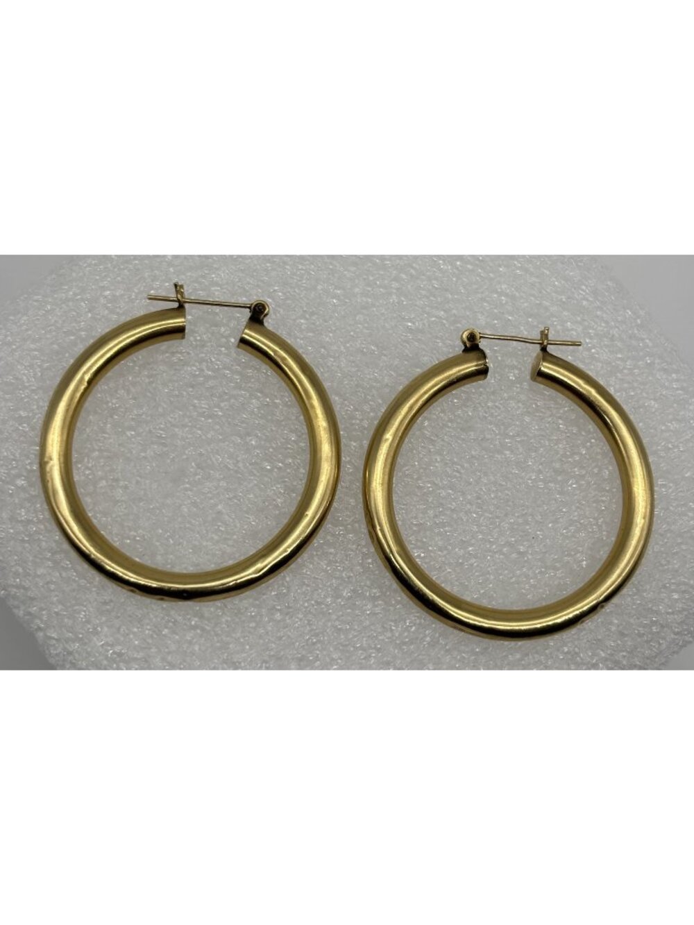 Vintage 14K Gold Hoop Earrings SMG Hallmark Hollow Tubular Designs 4 Grams 1990s